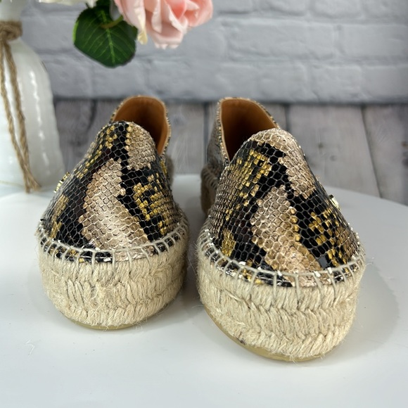 KURT GEIGER LONDON MORELLA Leather Snake Print Slip On Espadrilles - Picture 6 of 17